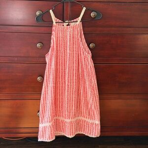 LOFT Red and Cream Striped Swim Coverup